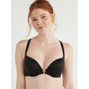Joyspun Women’s Front Close Racerback Push up Bra BLACK Size 38D